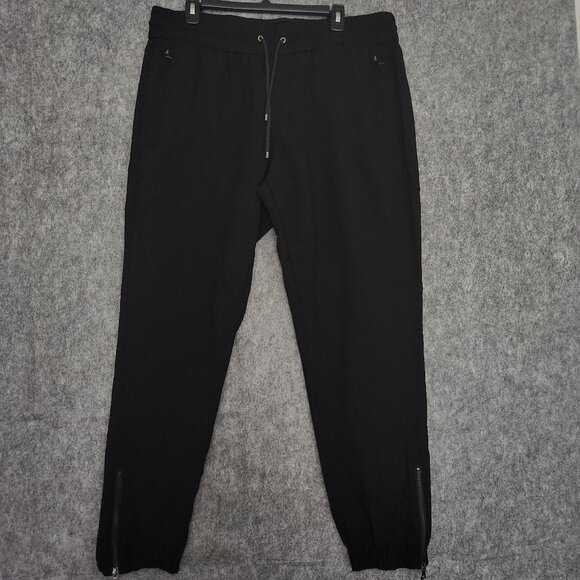 Vince Joggers Pants Men's XL Black Zippered Pockets Hems Drawstring Comfort Gym - Picture 1 of 10